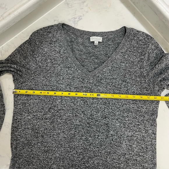 Gray V-Neck Women's Sweater - Picture 9 of 10